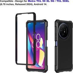 TCL 50 XL 5G Phone Case, TCL 50XL Nxtpaper Phone Case with Screen Protector, Blu