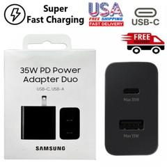 35W PD Power Adapter Duo Wall Charger+3ft Cable For Samsung S24 S23 S22 S21 S20