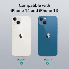 Clear Shockproof Case for iPhone 14/13, Military-Grade Protection, ESR Compatibl