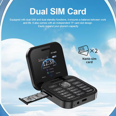 Mini Foldable Mobile Phone 2G Cellular 1.77″ Display Speed Dial FM Radio Flashli