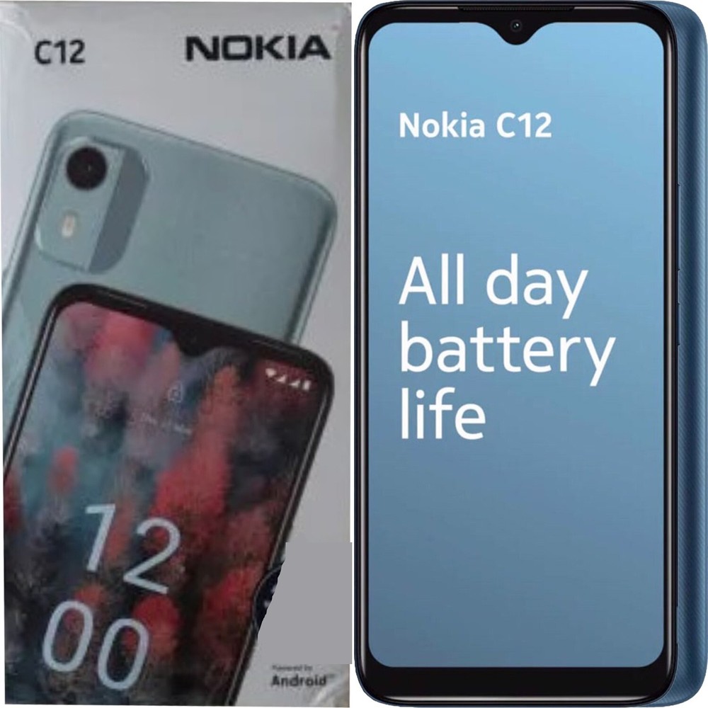 Nokia C12 4G/LTE Dark Cyan 64GB + 2GB Dual-SIM Factory Unlocked GSM NEW