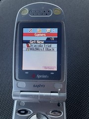 Silver Sanyo PM-8200 Flip Phone Branded for Sprint Works Perfectly