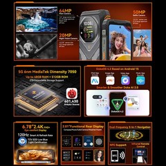 OSCAL TANK 1 5G AI Rugged Smartphone Android 15 Outdoors IP68 NFC Mobile Global