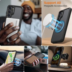 Matte Black Case for Samsung Galaxy S23 Plus, Anti-Slip Edge, Metal Lens Cover