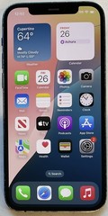 USED BLUE GSM UNLOCKED iPhone 12, 256GB A2172 MGFJ3LL/A, 82% BATTERY iOS 18.5