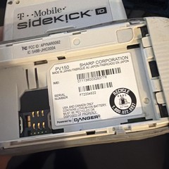 T-Mobile Sharp Sidekick iD PV150 Slider Cell Phone White Not Tested for parts