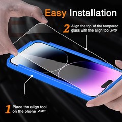 3 Pack Tempered Glass Screen Protectors & Lens Protectors for iPhone 14 Pro Max