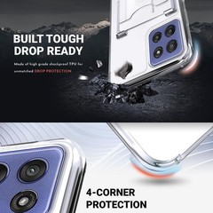 Minimalist Wallet Case for Moto G Stylus 5G 2025, Clear with Card Holder & Stand