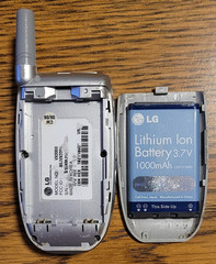 LG VX3300 – Blue Stripes and Silver ( Verizon ) Cellular Flip Phone