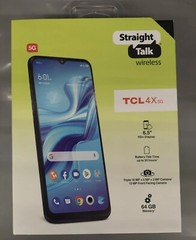 TCL STALT601DCPWP 6.5″ Straight Talk 5G 64GB Prepaid Smartphone, Black