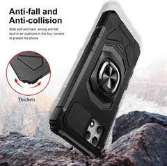 for T-Mobile REVVL 7 5G Phone Case with Tempered Glass Screen Protector, Black