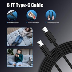 3-Pack 25W Fast Charging USB-C Block for Samsung Galaxy S24 Ultra with 6FT Cord