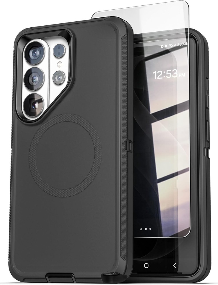 Case & Screen Protector for Samsung Galaxy S26 Ultra Rugged 360 Coverage Black