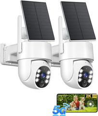 5G&2.4Ghz Security Cameras Wireless Outdoor, 2K Cameras for Home Security, Solar