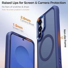 For Samsung Galaxy S25 Case with Anti-Slip Silicone Edge, Frosted Matte Cover