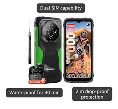 Dual Sim Gemini AI Rugged Phone Android 15, 18GB+256GB 2TB Expand 10000mAh Batte