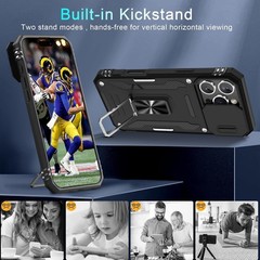 Case for iPhone 16 Pro Max with Slide Camera Cover and Screen Protector, Black
