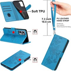 1. For Samsung Galaxy S24 FE Wallet Case, Blue Butterfly, Flip Folio Cover 2.