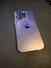 iPhone 14 Pro 256GB Purple Verizon CRACKED BACK WORKS FINE 81% BH