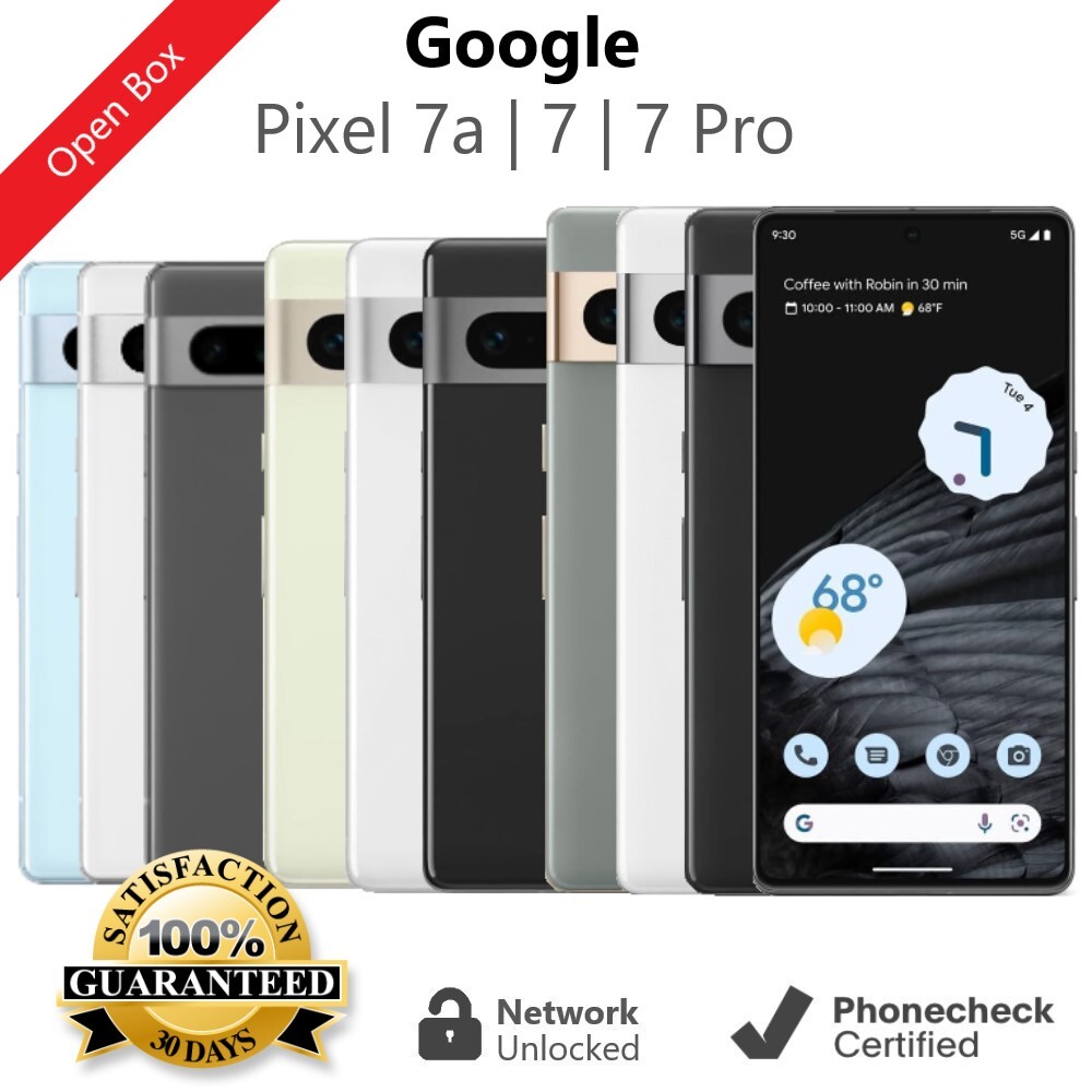 Google Pixel 7a | 7 | 7 Pro – 128GB 256GB 512GB – Unlocked AT&T Verizon T-Mobile