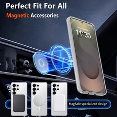 Magnetic for Samsung Galaxy S26 Ultra Case with Screen Protector 2X, Clear Cover