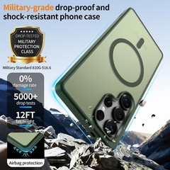 2PCS Case & Screen Protector for Samsung Galaxy S25 Ultra Slim Matte Anti-Finger