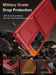 Case Wallet & Slide Camera Cover for Samsung Galaxy S23 Ultra 6.8″ Military Grad