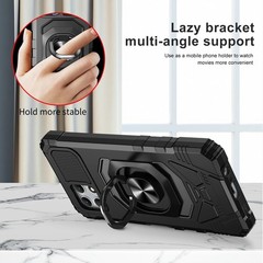 for T-Mobile REVVL 7 5G Phone Case with Tempered Glass Screen Protector, Black