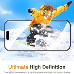 3-Pack Bubble-Free Tempered Glass Screen Protectors for iPhone 17 Pro Max