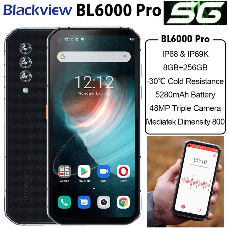 5G Blackview BL6000 Pro Rugged Smartphone Android 13 Octa Core Builder Outdoors