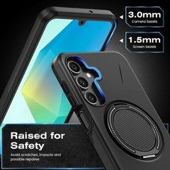 For Samsung Galaxy A17/16 5G Case with Dual-Layer Shockproof, 1x Tempered Glass