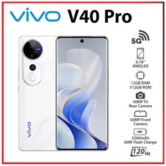 (New)VIVO V40 Pro 5G 12GB+512GB WHITE Dual SIM Unlocked Android Cell Phone