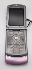 Motorola RAZR V3m Pink with Silver Vintage Rare Flip Phone Tested Works Megapix