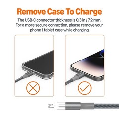 USB-C to USB-A 3.1 Gen 1 Fast Charger Cable, 10 Foot Double Braided Nylon Cord