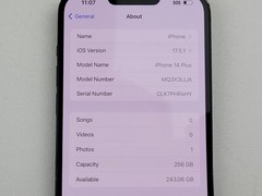 Apple iPhone 14 Plus (A2632) 256GB – Black (Unlocked) – **BENT FRAME** – H4190