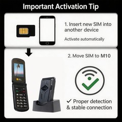 AGM M10 Flip 4G Rugged Feature Phone Large Button Large Icon Senior Basic Phone