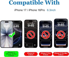 Matte Glass Screen Protector for iPhone 17 & iPhone 16 Pro 6.3 Inch Anti-Glare C