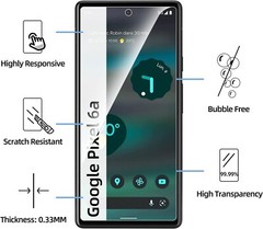 For Google Pixel 6a Screen Protector Tempered Glass HD Clear Full Coverage 3Pack