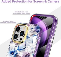 iPhone 14 Pro Max Case, Shockproof Slim Soft TPU+Hard Plastic Full Body Protecti