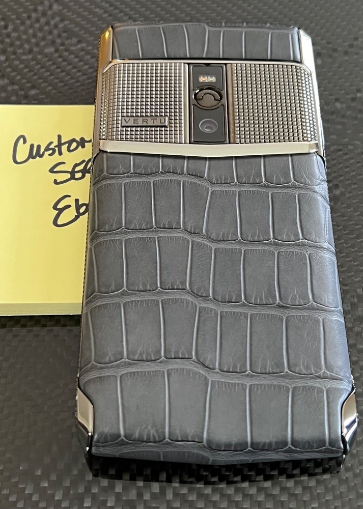 Genuine Vertu Signature Touch Clous De Paris Alligator Exotic 5.2″ ULTRA RARE