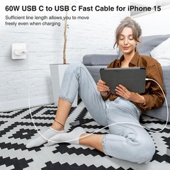 20W Fast Charging USB-C Block with 10ft Cable for iPhone 17 Pro Max/16 Pro Max
