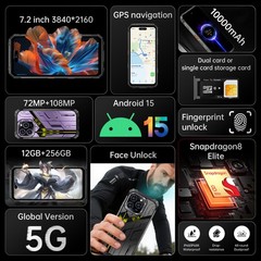 Rugged Smartphone R16 Pro MAX 256G 5G Unlocked Cell Phone Dual Sim 10000mAh