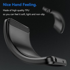 For Moto-G-2025 Case with Screen Protector, Shockproof Flexible TPU Rubber-Black