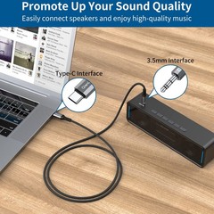2-Pack USB-C to 3.5mm Audio Aux Cable for iPhone 15 16, Samsung Galaxy S25 3.3ft