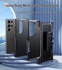 Samsung Galaxy S24-Ultra Shockproof w/ Kickstand Belt Clip Holster Cover Case