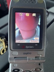 Silver Sanyo PM-8200 Flip Phone Branded for Sprint Works Perfectly