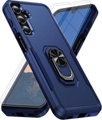 Heavy-Duty Dark Blue Samsung Galaxy A16 5G Case with 2X Tempered Glass Protector