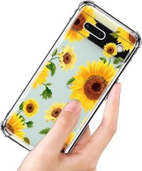 Bumper Case for Google Pixel 6a, 3-Pack Soft Clear TPU Flower Pattern Design