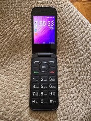 Alcatel 4G LTE Flip Phone 4GB Black Big Buttons T-Mobile Great Condition
