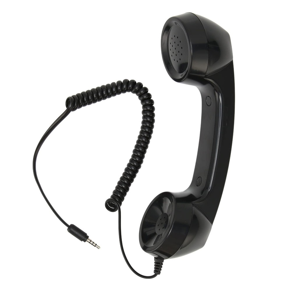 Retro Phone Handset Radiation Proof Telephone Handset 3.5mm Plug Black